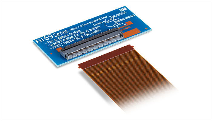 车载用后翻盖锁式FPC/FFC连接器 FH69系列